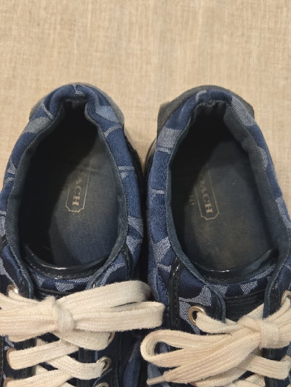 Coach Women's Barrett Sneakers Dark and Light Blue With Coach Logo - Picture 3 of 4